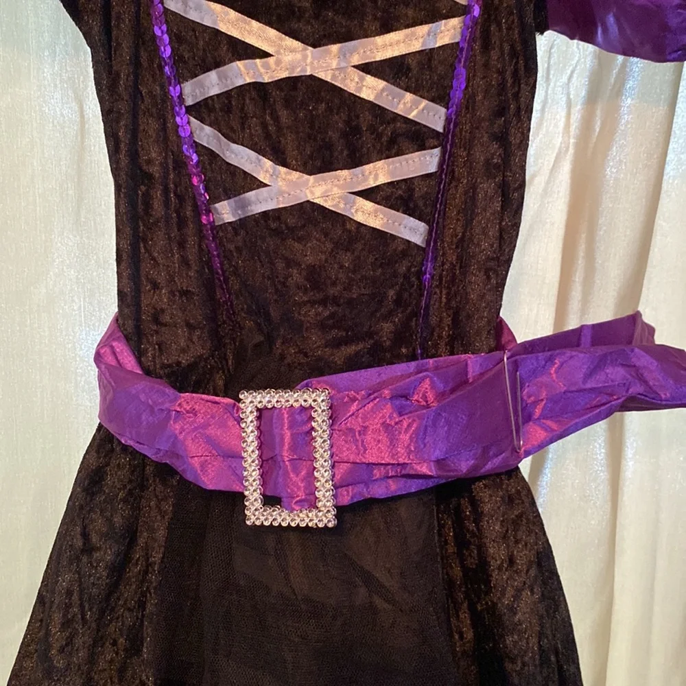 NEW Girls 12 2 piece witch costume dress/hat